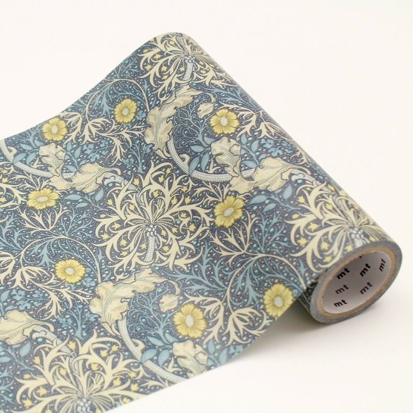 MT Wrap S William Morris Seaweed, MT Tape, Washi Tape, mt-wrap-155mm-william-morris-seaweed-mtwrmi58, For Crafters, Green, mt wrap, mtwrap, washi tape, Yellow, Cityluxe