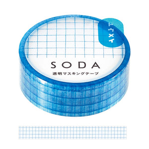 Hitotoki Soda Transparent Masking Tape Grid, Hitotoki, Masking Tape, hitotoki-soda-transparent-masking-tape-grid, , Cityluxe