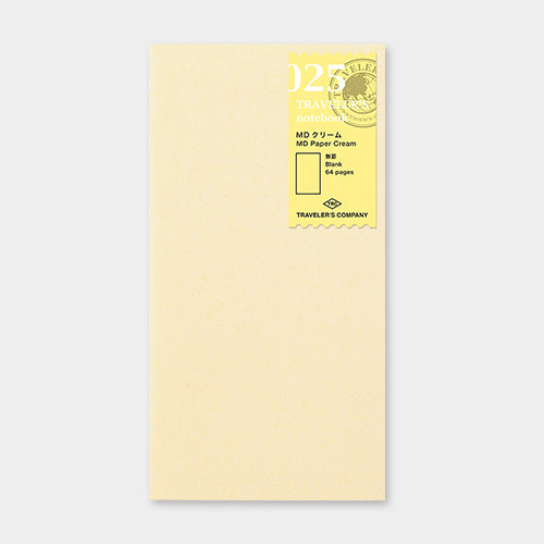 将图片加载到图库查看器，Traveler&#39;s Notebook Refill 025 (Regular Size) - MD Paper Cream, Traveler&#39;s Company, Notebook Insert, travelers-notebook-refill-025-regular-size-md-paper-cream, Blank, For Travellers, tn2019ss, traveler, Cityluxe
