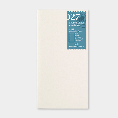 Traveler's Notebook Refill 027 (Regular Size) - Watercolor Paper, Traveler's Company, Notebook Insert, travelers-notebook-refill-027-regular-size-watercolor-paper, Blank, For Travellers, tn2019ss, traveler, Cityluxe