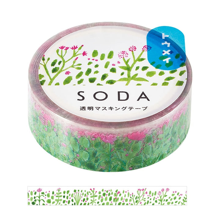 Hitotoki Soda Transparent Masking Tape Plant — roll front