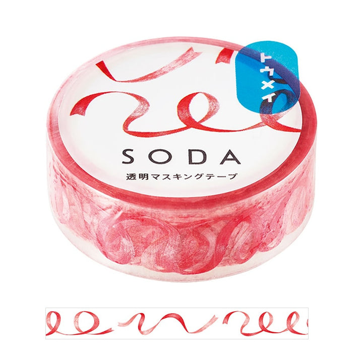 Hitotoki Soda Transparent Masking Tape Ribbon — roll front
