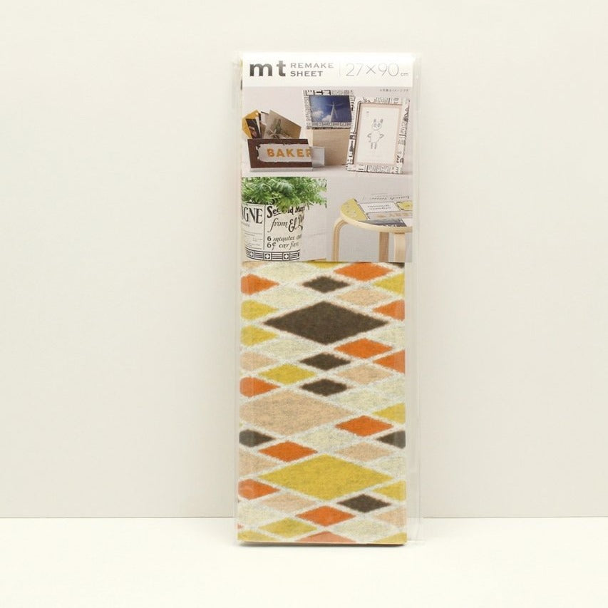 MT Remake Sheet Diamond Pattern, MT Tape, Washi Tape, mt-remake-sheet-diamond-pattern-mtcar0025, For Crafters, mt casa, mtcasa, washi tape, Yellow, Cityluxe