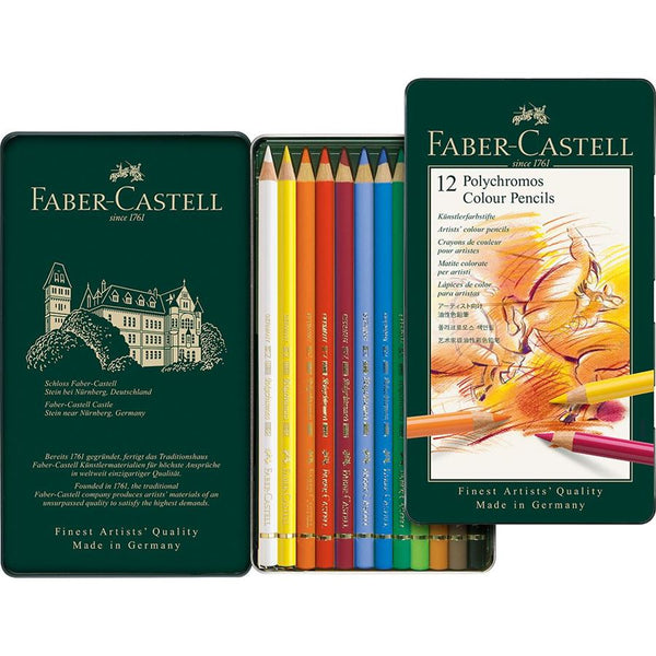 Load image into Gallery viewer, Faber-Castell Polychromos Artist Colour Pencil Set of 12, Faber-Castell, Colour Pencil, faber-castell-polychromos-artist-colour-pencil-set-of-12, , Cityluxe
