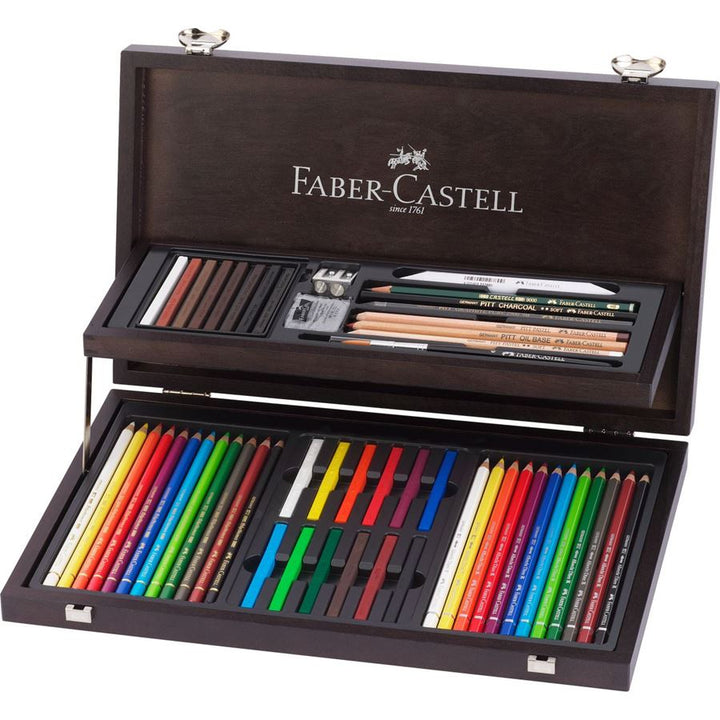 Faber-Castell Art &amp; Graphic Compendium in Wooden Case of 31, Faber-Castell, Colour Pencil, faber-castell-art-graphic-compendium-in-wooden-case-of-31, Professional artists, Cityluxe