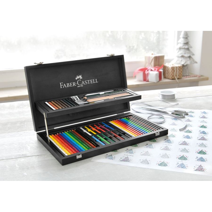 Faber-Castell Art & Graphic Compendium in Wooden Case of 31, Faber-Castell, Colour Pencil, faber-castell-art-graphic-compendium-in-wooden-case-of-31, Professional artists, Cityluxe