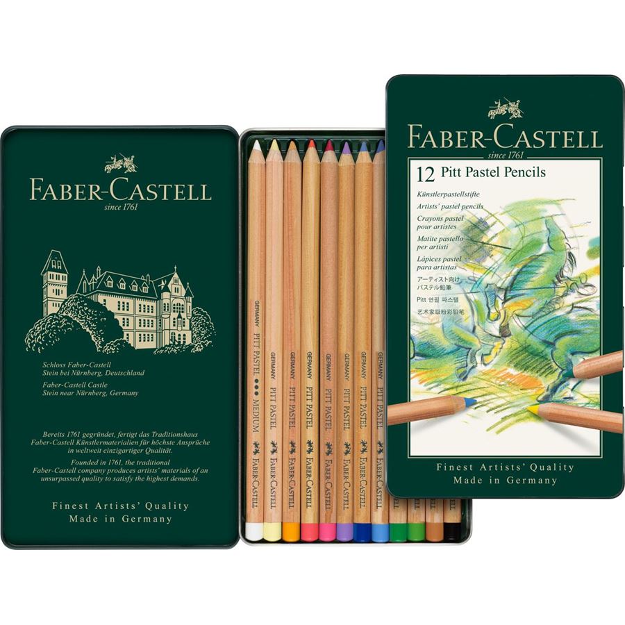 Faber-Castell PITT Pastel Pencil Set of 12, Faber-Castell, Colour Pencil, faber-castell-pitt-pastel-pencil-set-of-12, , Cityluxe