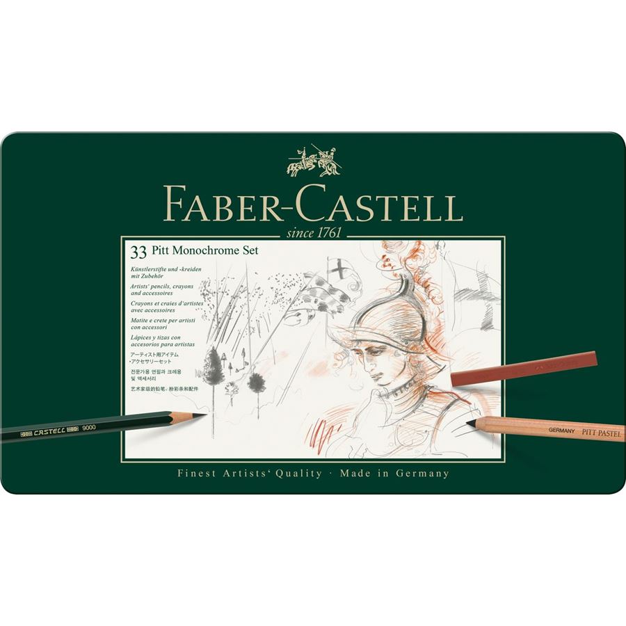 Faber-Castell PITT Monochrome Set of 33, Faber-Castell, Pencil, faber-castell-pitt-monochrome-set-of-33, Charcoal Pencils, Cityluxe