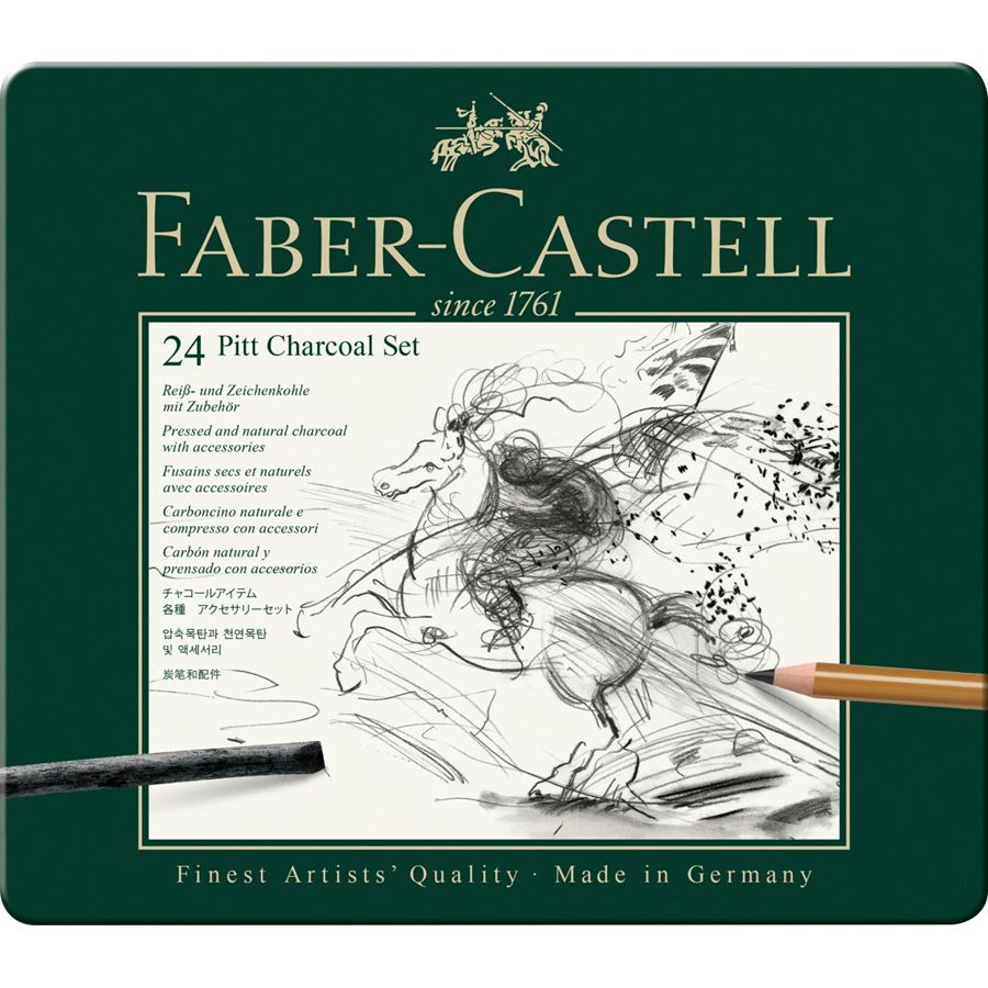 Faber-Castell PITT Charcoal Set of 24, Faber-Castell, Pencil, faber-castell-pitt-charcoal-set-of-24, , Cityluxe