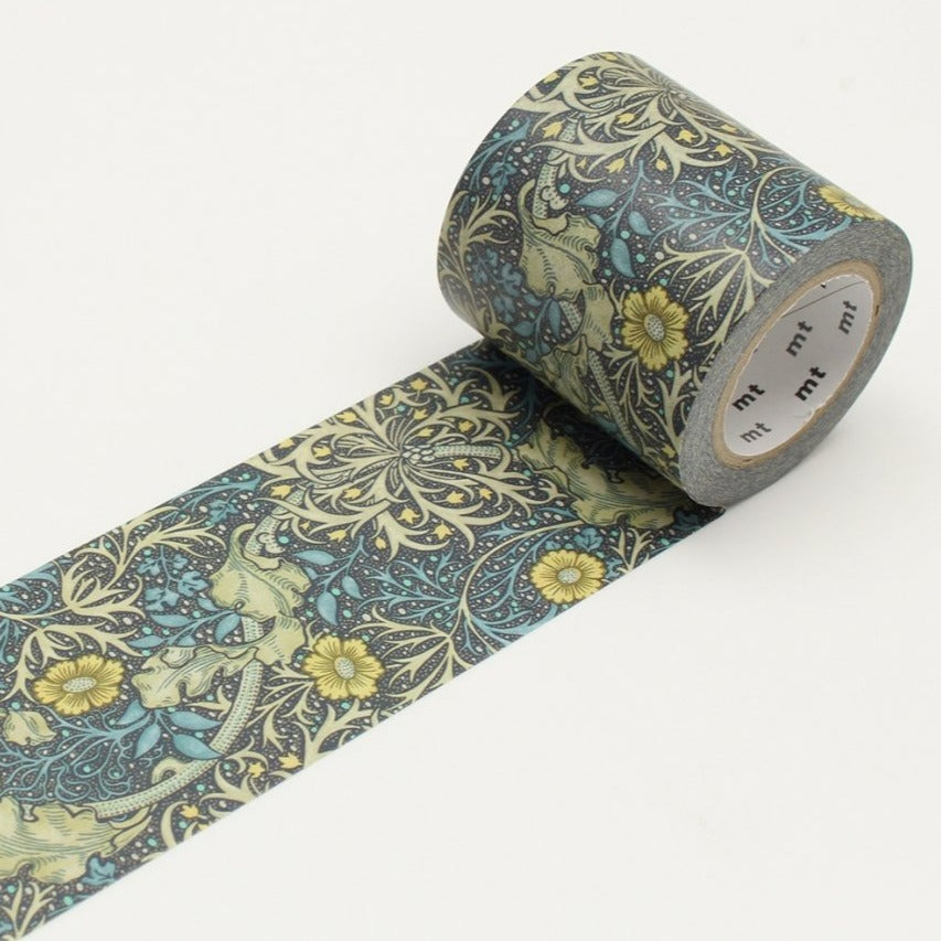 MT x William Morris Washi Tape Seaweed, MT Tape, Washi Tape, mt-william-morris-seaweed-washi-tape-mtwill10, blue, For Crafters, washi tape, Yellow, Cityluxe