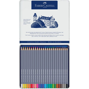 Faber-Castell Goldfaber Aqua Watercolour Pencil Tin of 24, Faber-Castell, Colour Pencil, faber-castell-goldfaber-aqua-watercolour-pencil-tin-of-24, , Cityluxe