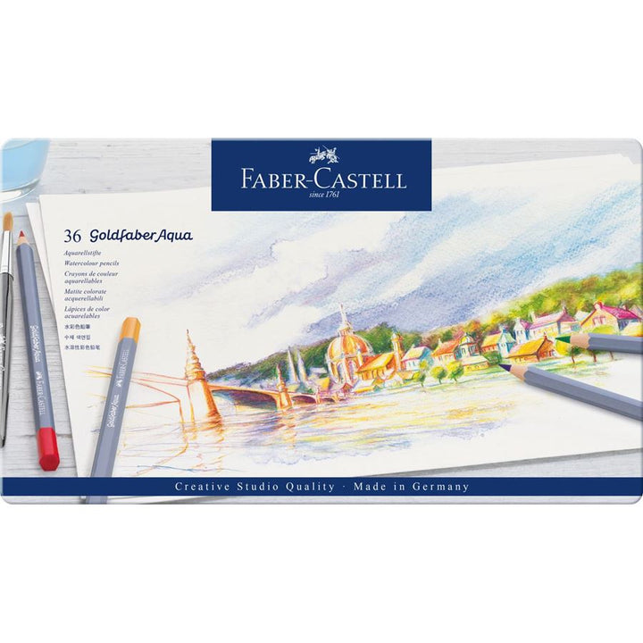 Faber-Castell Goldfaber Aqua Watercolour Pencil Tin of 36 — capped