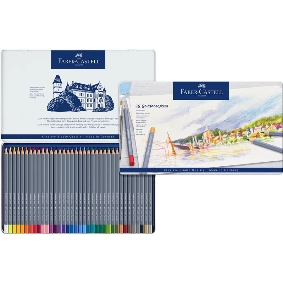 Faber-Castell Goldfaber Aqua Watercolour Pencil Tin of 36 — tip detail
