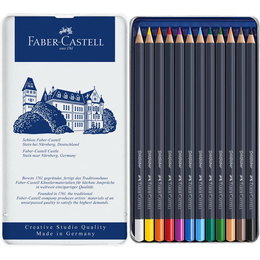 Faber-Castell Goldfaber Colour Pencil Tin of 12, Faber-Castell, Colour Pencil, faber-castell-goldfaber-colour-pencil-tin-of-12, , Cityluxe