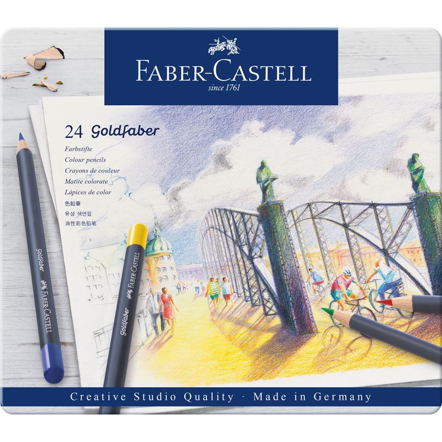 Faber-Castell Goldfaber Colour Pencil Tin of 24, Faber-Castell, Colour Pencil, faber-castell-goldfaber-colour-pencil-tin-of-24, , Cityluxe