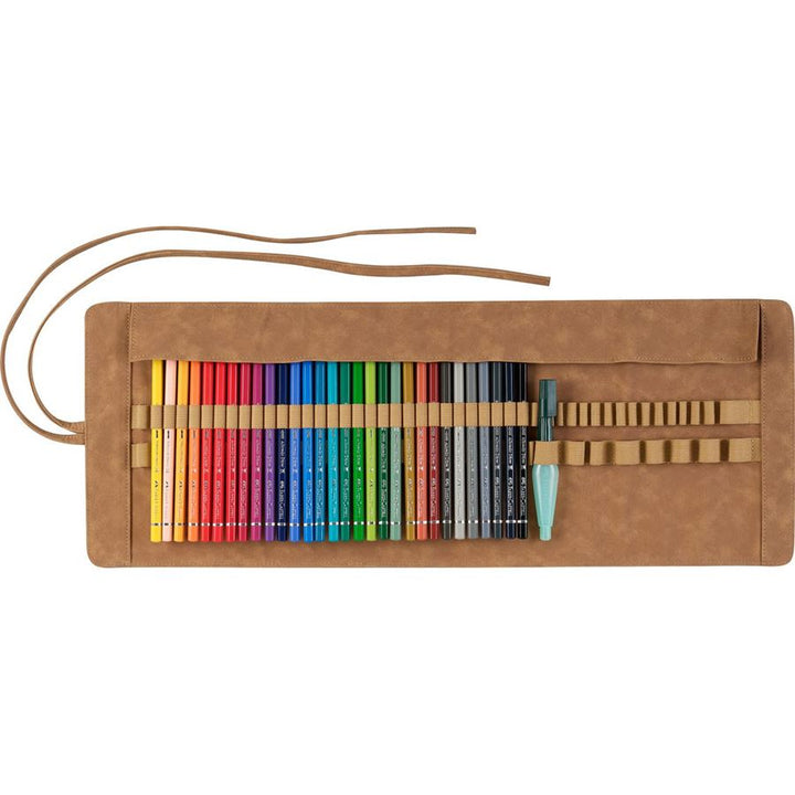 Faber-Castell Polychromos Artist Watercolour Pencil Roll Set — side view
