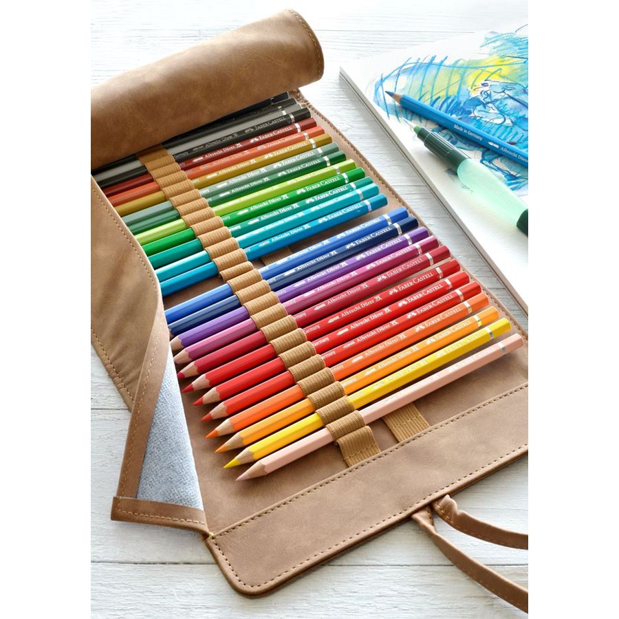 Faber-Castell Polychromos Artist Watercolour Pencil Roll Set — in use