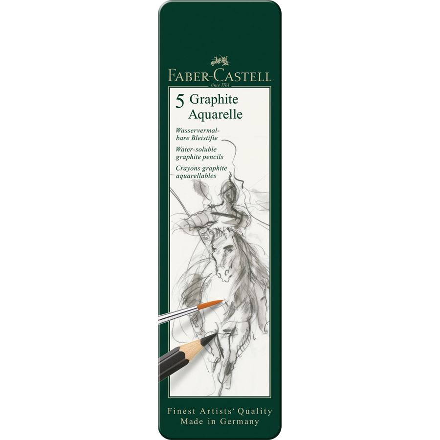 Faber-Castell Graphite Aquarelle Pencil Set of 5, Faber-Castell, Pencil, faber-castell-graphite-aquarelle-pencil-set-of-5, , Cityluxe