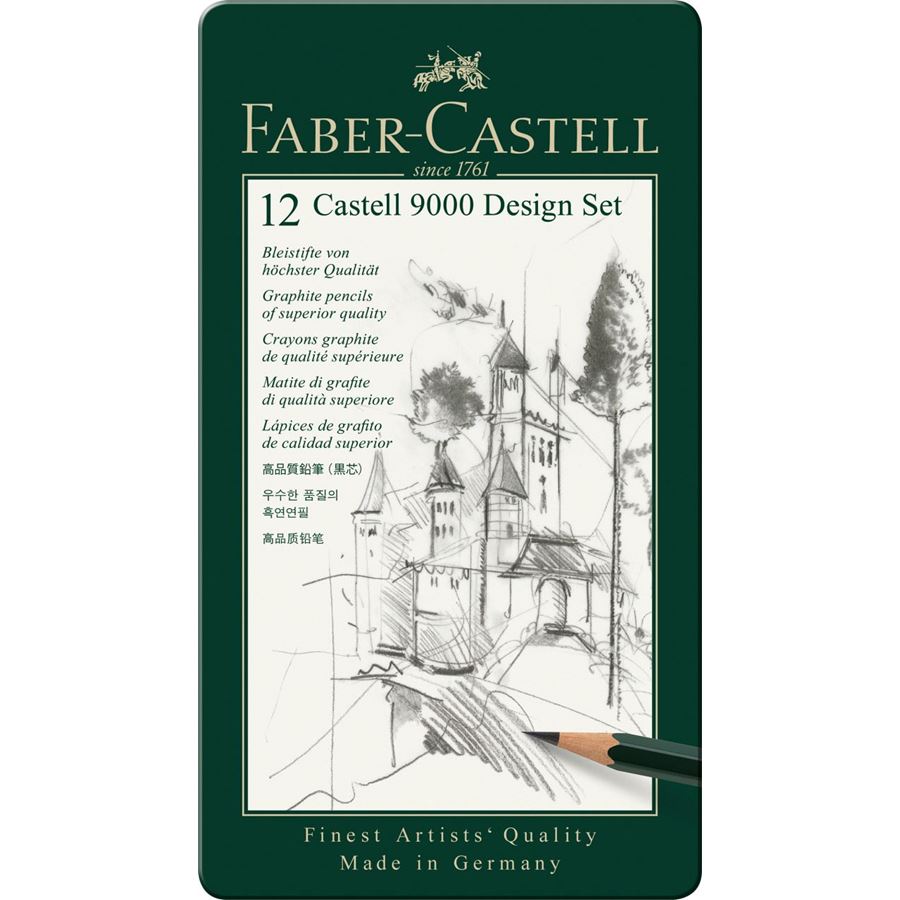 Faber-Castell Castell 9000 Graphite Pencil Design Set of 12, Faber-Castell, Pencil, faber-castell-castell-9000-graphite-pencil-design-set-of-12, Drawing, Cityluxe