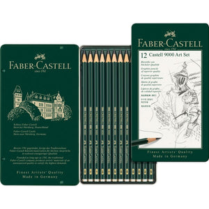 Faber-Castell Castell 9000 Graphite Pencil Art Set of 12, Faber-Castell, Pencil, faber-castell-castell-9000-graphite-pencil-art-set-of-12, Drawing, Cityluxe