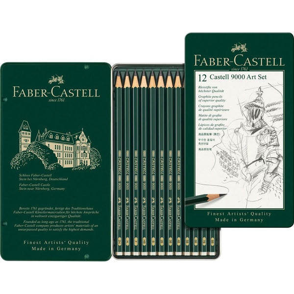 Load image into Gallery viewer, Faber-Castell Castell 9000 Graphite Pencil Art Set of 12, Faber-Castell, Pencil, faber-castell-castell-9000-graphite-pencil-art-set-of-12, Drawing, Cityluxe
