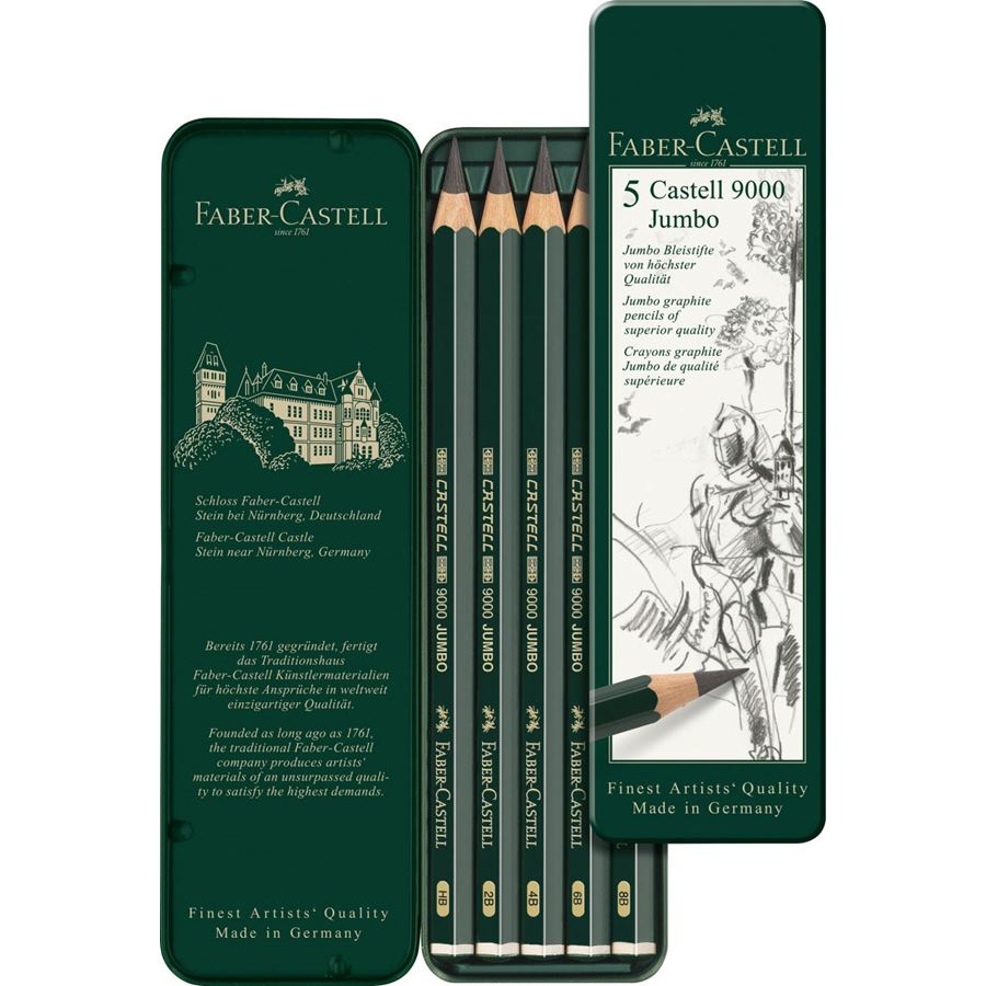 Faber-Castell Castell 9000 Graphite Pencil Jumbo Set of 15, Faber-Castell, Pencil, faber-castell-castell-9000-graphite-pencil-jumbo-set-of-15, , Cityluxe