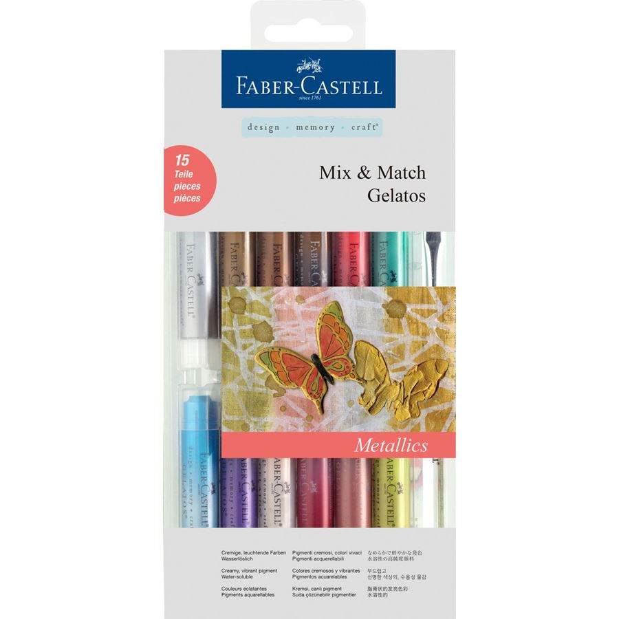 Faber-Castell Gelatos Watersoluble Crayons Metallic Tones, Faber-Castell, Crayon, faber-castell-gelatos-watersoluble-crayons-metallic-tones, Hobby artists, Cityluxe