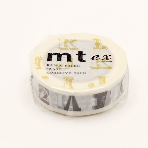 Load image into Gallery viewer, MT EX Washi Tape Alphabet Black R, MT Tape, Washi Tape, mt-ex-alphabet-black-r-washi-tape-mtex1p39, For Crafters, Monochrome, MT EX, Qty, washi tape, Cityluxe
