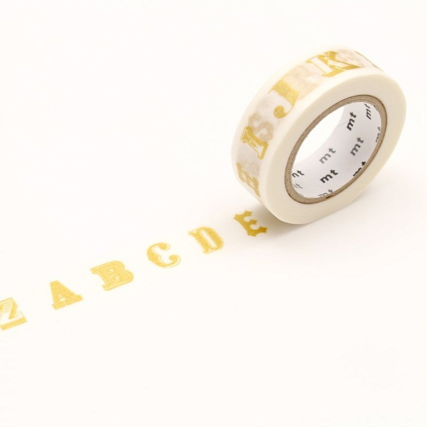 MT EX Washi Tape - Alphabet Gold R — pattern detail