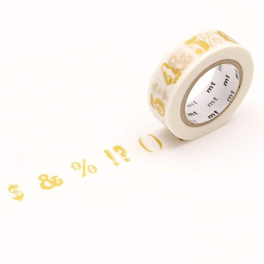 MT EX Washi Tape - Number / Symbol Gold — pattern detail