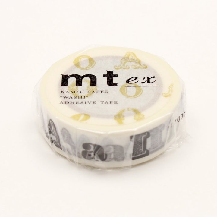 MT EX Washi Tape Vowel Black, MT Tape, Washi Tape, mt-ex-vowel-black-washi-tape-mtex1p46, dc, For Crafters, Monochrome, MT EX, Qty, washi tape, Cityluxe