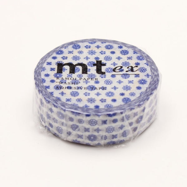 将图片加载到图库查看器，MT EX Washi Tape Mini Flower Type, MT Tape, Washi Tape, mt-ex-mini-flower-type-washi-tape-mtex1p100, blue, For Crafters, MT EX, washi tape, Cityluxe
