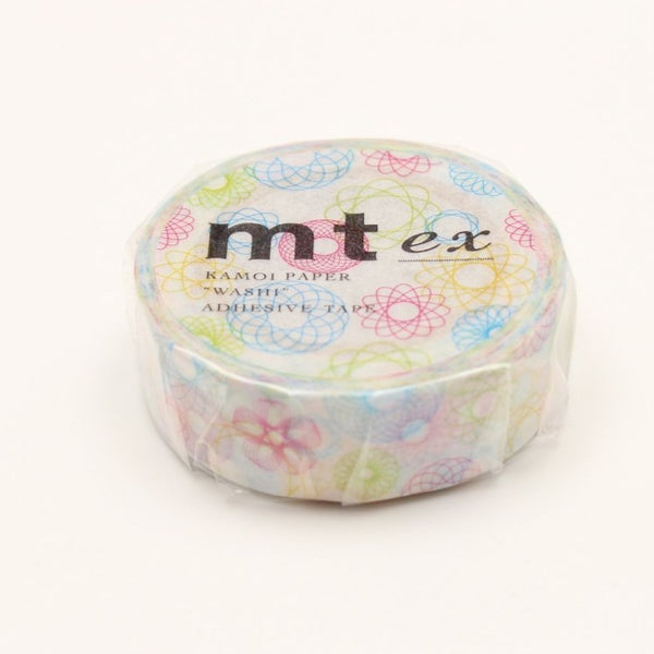 Load image into Gallery viewer, MT EX Washi Tape Spirograph, MT Tape, Washi Tape, mt-ex-spirograph-washi-tape-mtex1p110, blue, For Crafters, Green, MT EX, Red, washi tape, Yellow, Cityluxe

