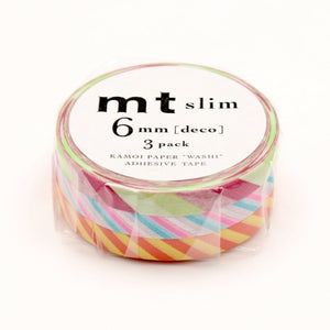 MT Slim 6mm Washi Tape Set Twist Cord B, MT Tape, Washi Tape, mt-slim-twist-cord-b-washi-tape-set-of-3-mtslim11, blue, For Crafters, Red, washi tape, Yellow, Cityluxe