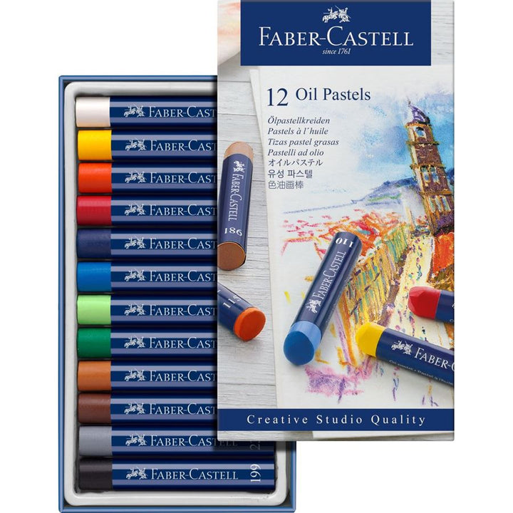 Faber-Castell Creative Studio Oil Pastels Set of 12 — side view