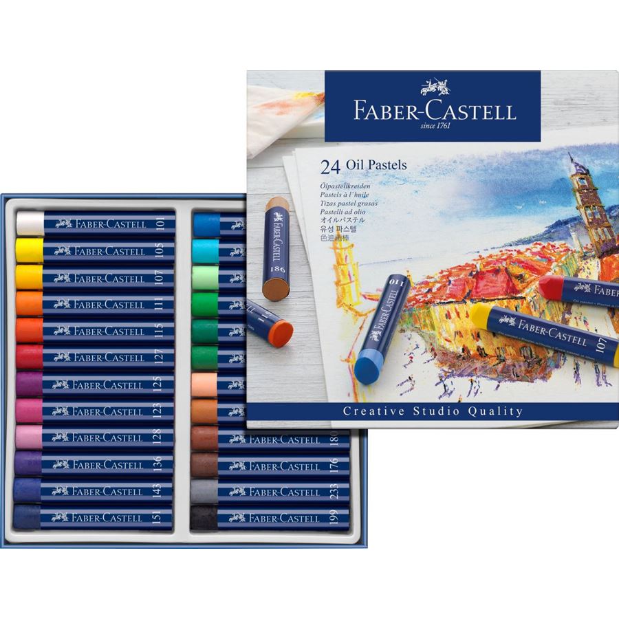 Faber-Castell Creative Studio Oil Pastels Set of 24, Faber-Castell, Crayon, faber-castell-creative-studio-oil-pastels-set-of-24, , Cityluxe