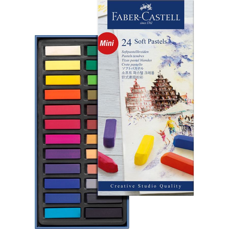 Faber-Castell Creative Studio Soft Pastels Mini Set of 24, Faber-Castell, Crayon, faber-castell-creative-studio-soft-pastels-mini-set-of-24, , Cityluxe
