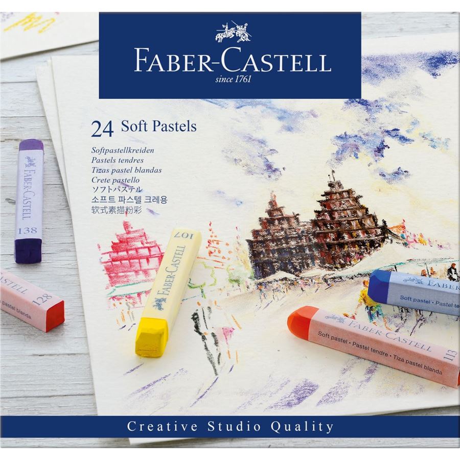 Faber-Castell Creative Studio Soft Pastels Set of 24, Faber-Castell, Crayon, faber-castell-creative-studio-soft-pastels-set-of-24, , Cityluxe