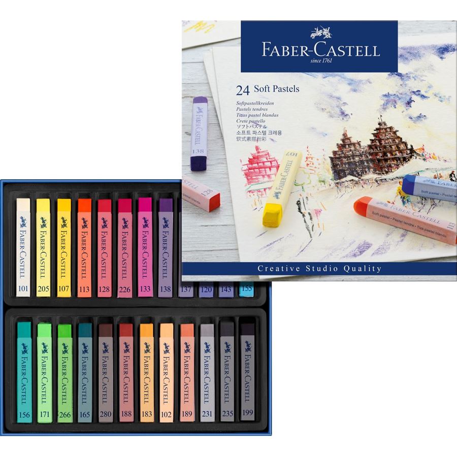 Faber-Castell Creative Studio Soft Pastels Set of 24, Faber-Castell, Crayon, faber-castell-creative-studio-soft-pastels-set-of-24, , Cityluxe