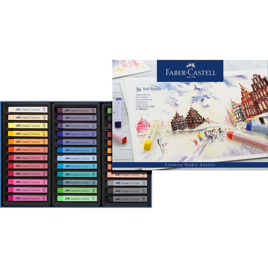 Faber-Castell Creative Studio Soft Pastels Set of 36, Faber-Castell, Crayon, faber-castell-creative-studio-soft-pastels-set-of-36, , Cityluxe