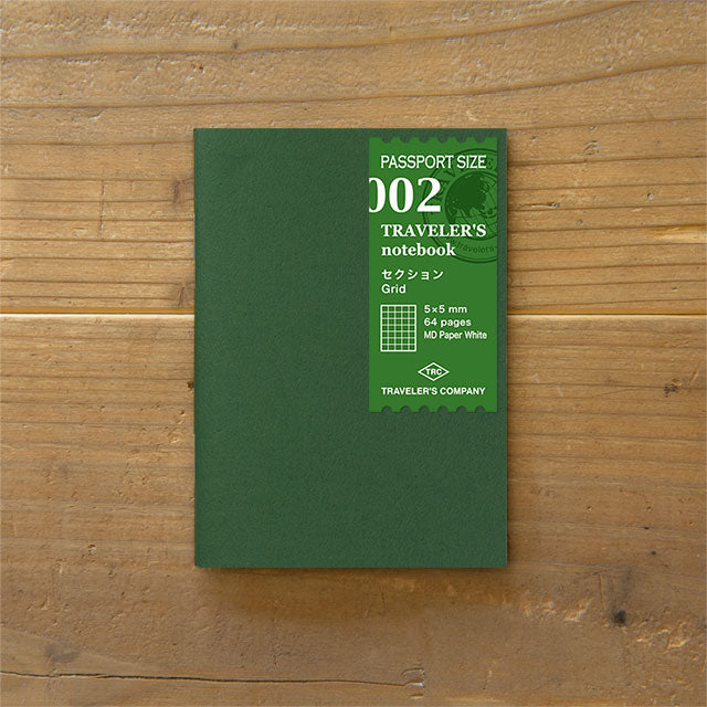Traveler's Notebook Refill 002 (Passport Size) - Grid, Traveler's Company, Notebook Insert, travelers-and-notebook-refill-002-passport-size-grid-14369006, For Travellers, Cityluxe