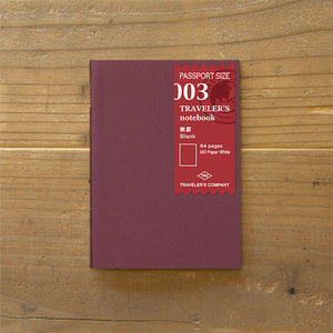 Traveler's Notebook Refill 003 (Passport Size) - Blank, Traveler's Company, Notebook Insert, travelers-and-notebook-refill-003-passport-size-blank-14370006, Blank, For Travellers, Cityluxe