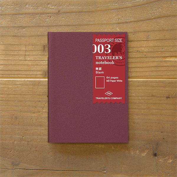 将图片加载到图库查看器，Traveler&#39;s Notebook Refill 003 (Passport Size) - Blank, Traveler&#39;s Company, Notebook Insert, travelers-and-notebook-refill-003-passport-size-blank-14370006, Blank, For Travellers, Cityluxe

