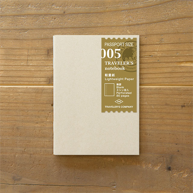 Traveler's Notebook Refill 005 (Passport Size) - Lightweight Paper, Traveler's Company, Notebook Insert, travelers-and-notebook-refill-005-passport-size-lightweight-paper-14371006, Blank, For Travellers, Cityluxe