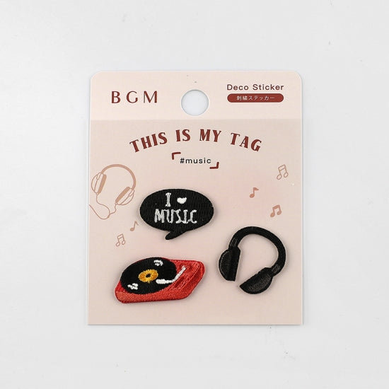 이미지를 갤러리 뷰어에 로드 , BGM Embroidery Sticker Music, BGM, Sticker, bgm-embroidery-sticker-music, 40-off, bgm winter 2019, dc, Stickers, Cityluxe
