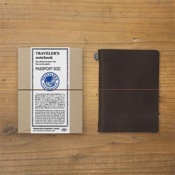 TRAVELER'S notebook Starter Kit (Passport Size) - Brown — front view