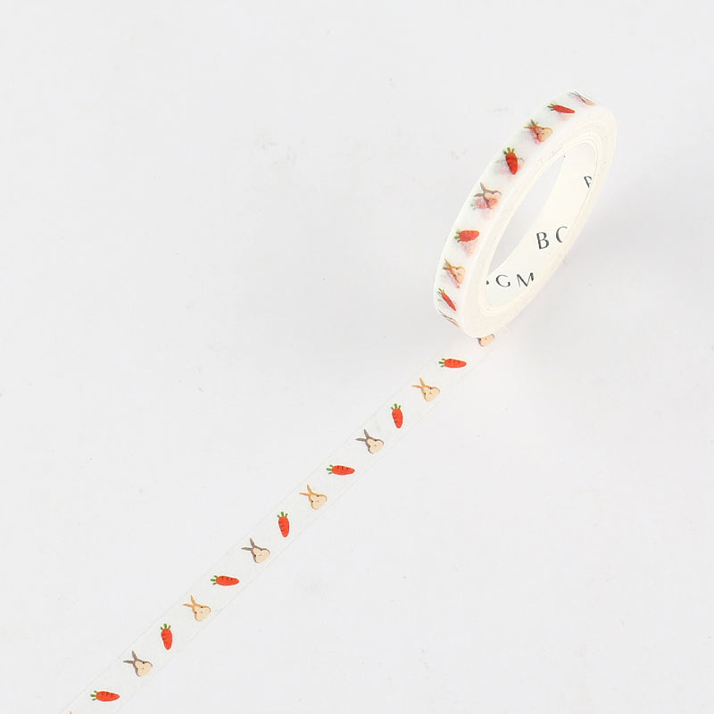 BGM Rabbit And Carrot Washi Tape — pattern detail
