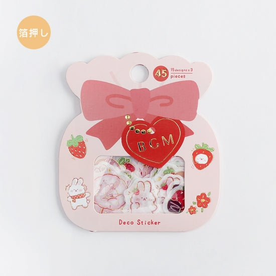 BGM Strawberry Rabbit Flake Seal — front view