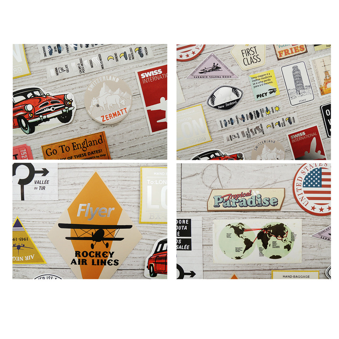 Suatelier Travel Luggage Sticker Pack - Vintage Label