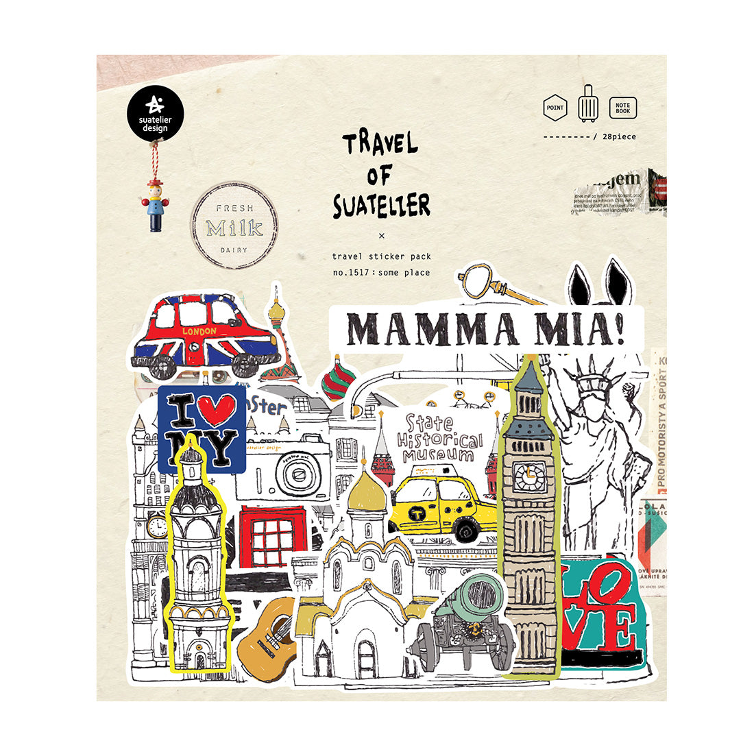 Suatelier Travel Luggage Sticker Pack - Some Place